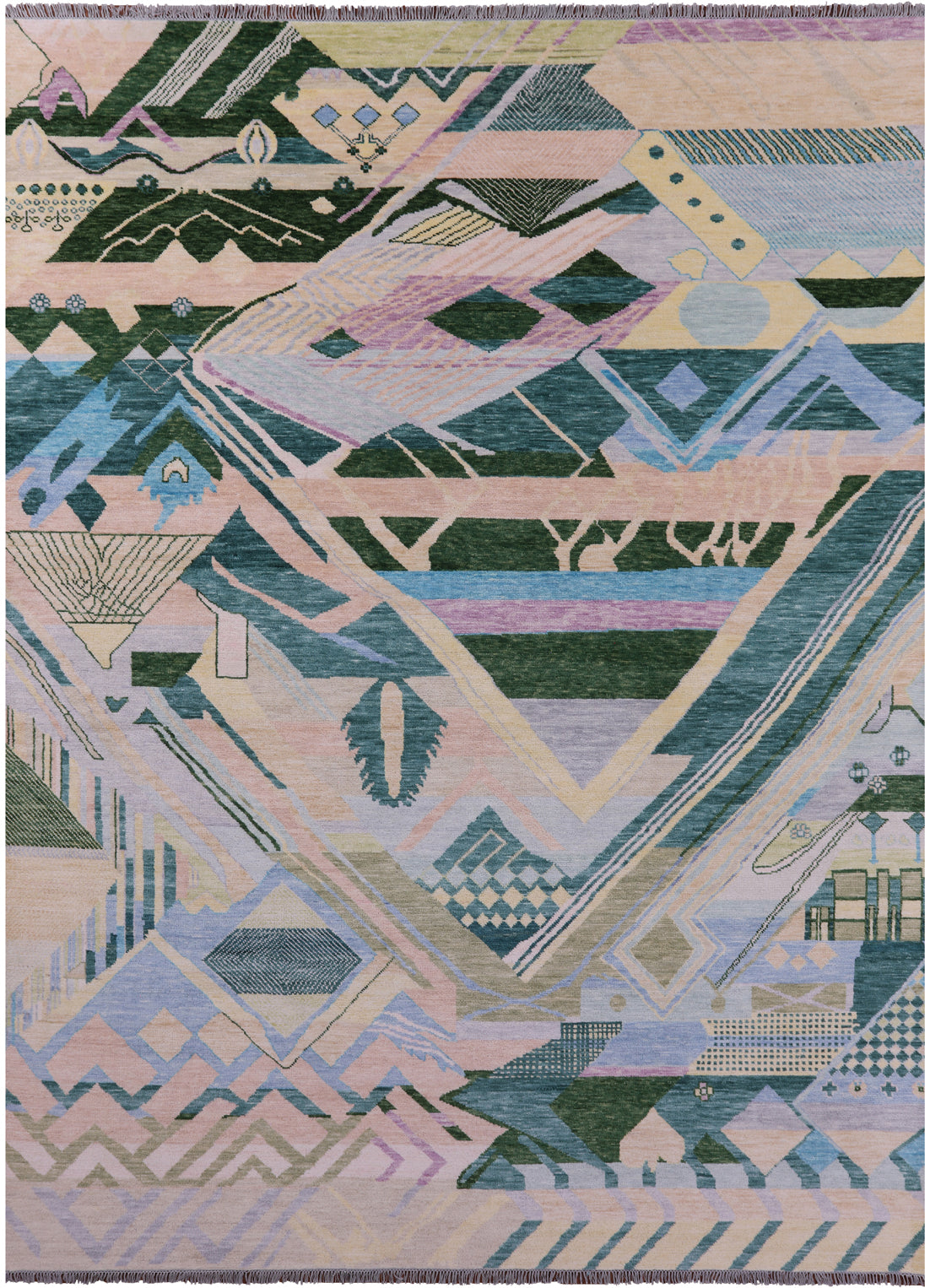 Tribal Moroccan Hand Knotted Wool Rug - 10' 2" X 13' 10" - Golden Nile