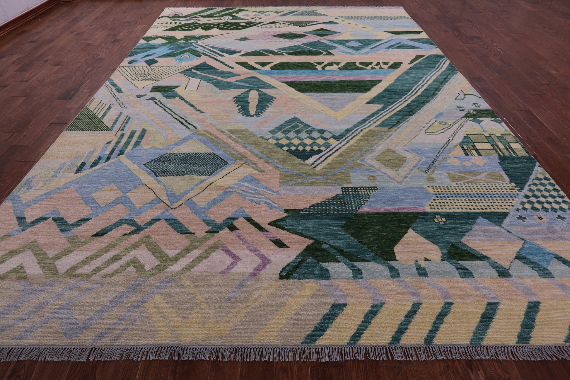 Tribal Moroccan Hand Knotted Wool Rug - 10' 2" X 13' 10" - Golden Nile