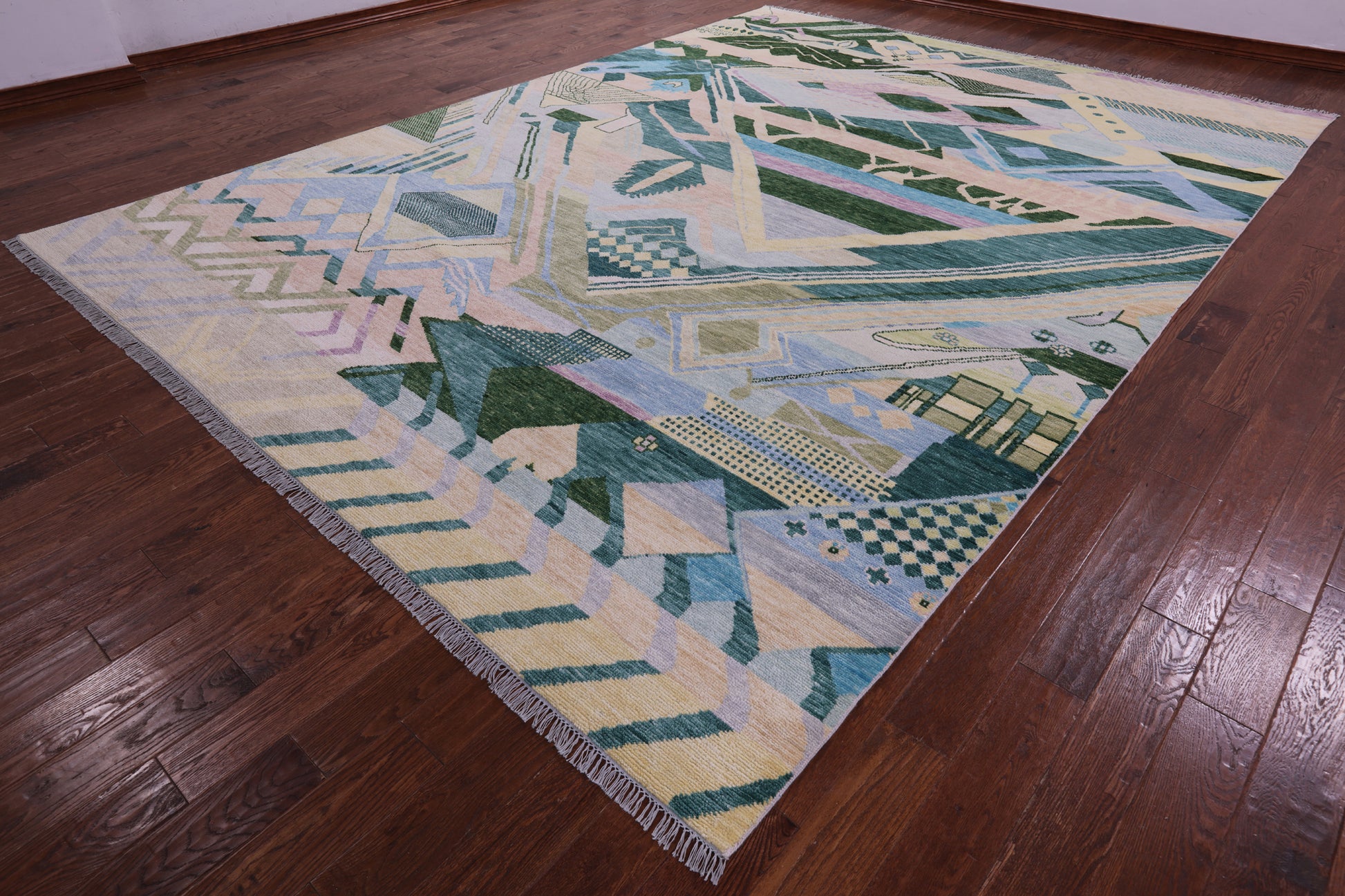 Tribal Moroccan Hand Knotted Wool Rug - 10' 2" X 13' 10" - Golden Nile
