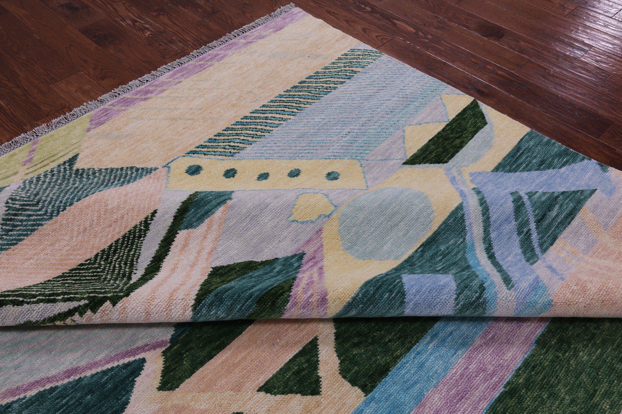 Tribal Moroccan Hand Knotted Wool Rug - 10' 2" X 13' 10" - Golden Nile