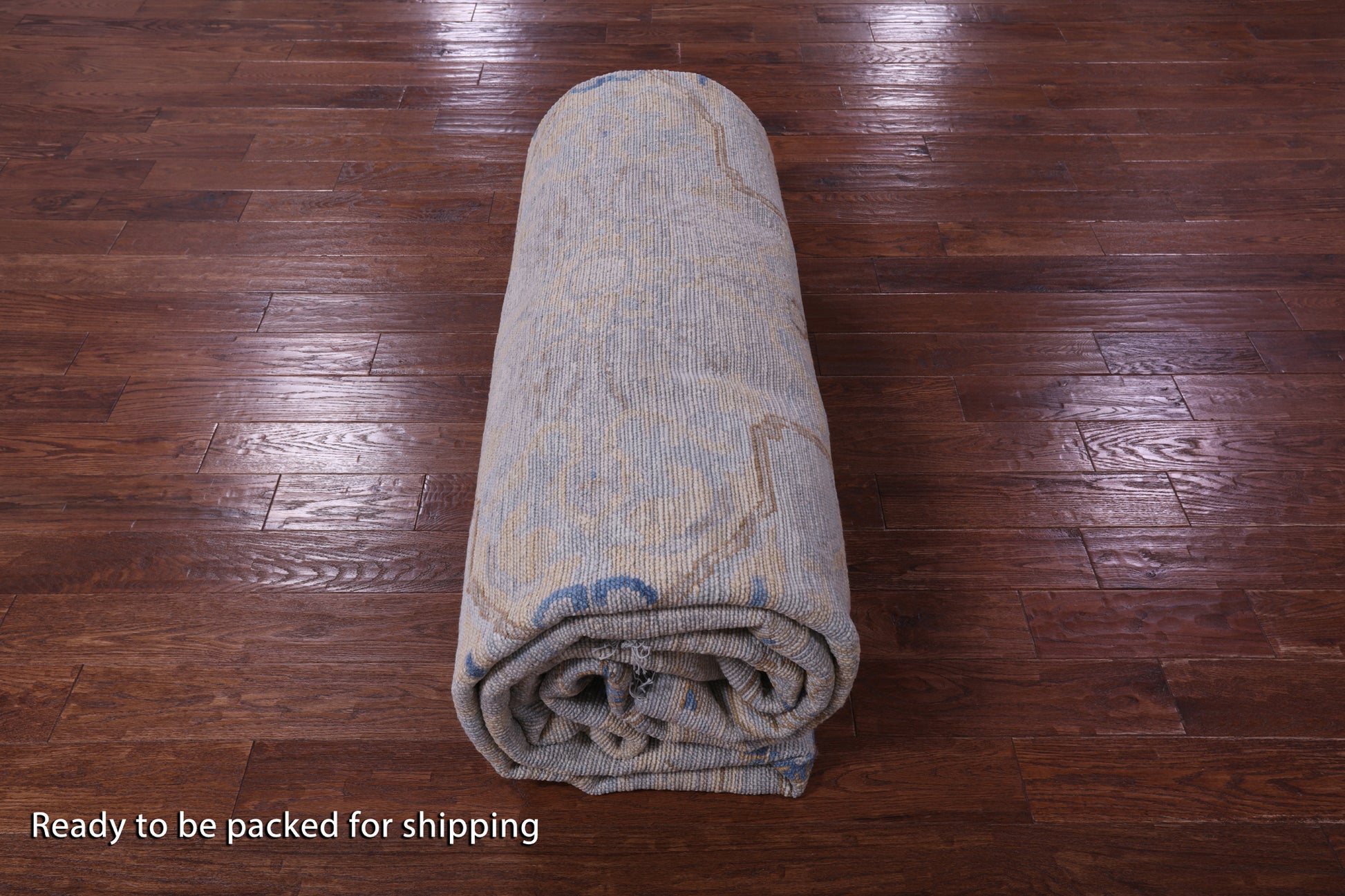 Grey Geometric Fine Serapi Hand Knotted Wool Rug - 11' 11" X 14' 10" - Golden Nile