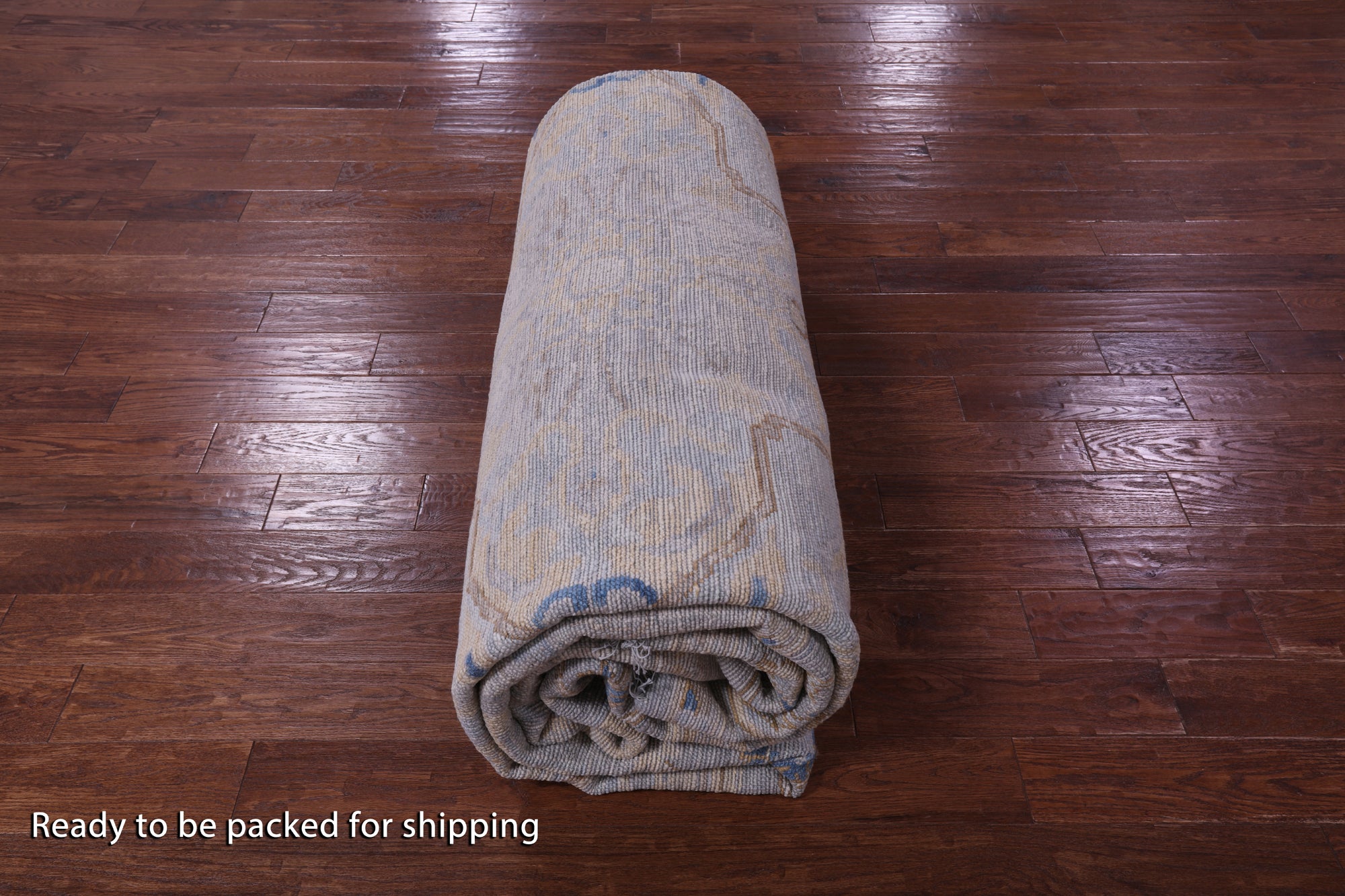 Grey Geometric Fine Serapi Hand Knotted Wool Rug - 11' 11" X 14' 10" - Golden Nile