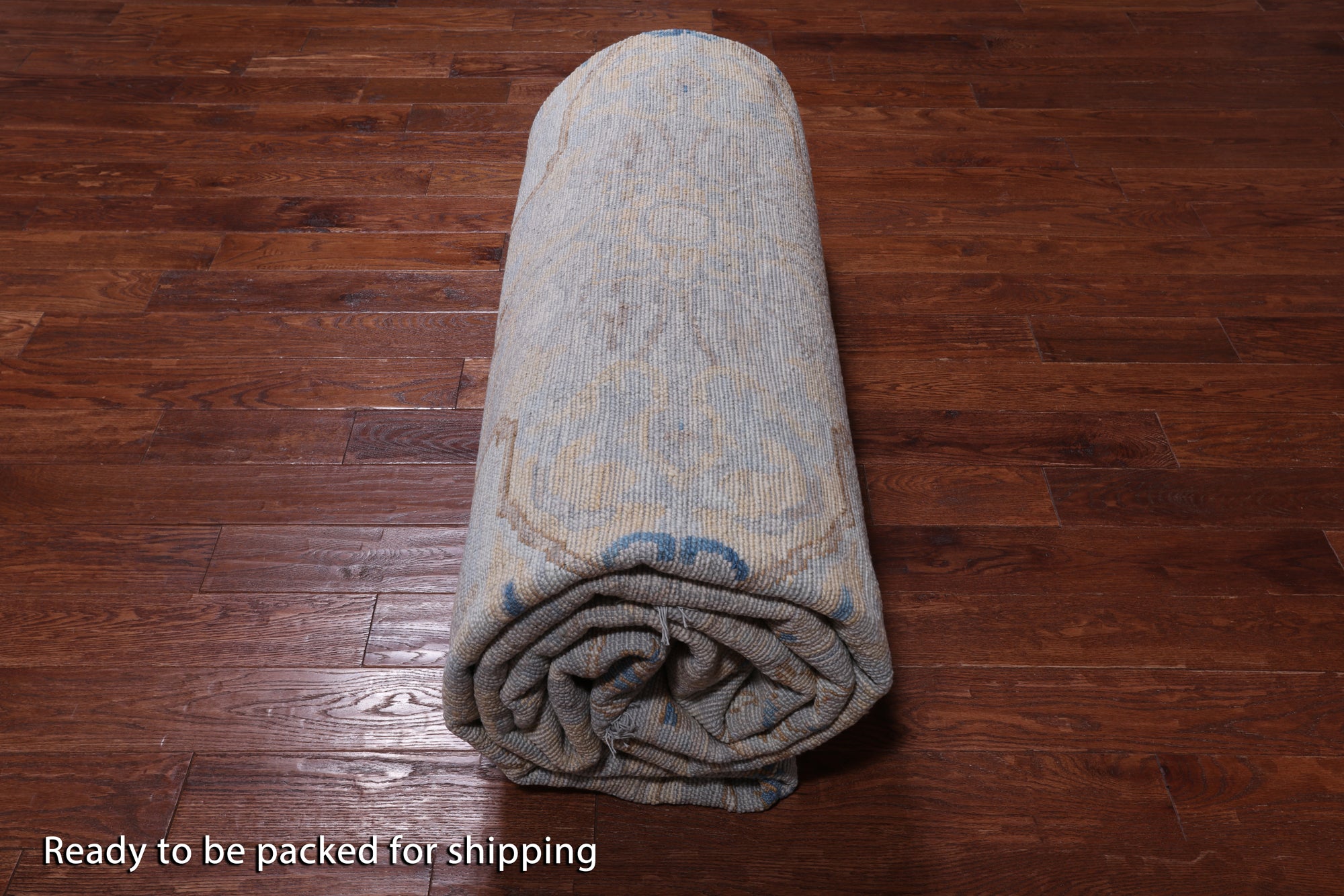 Grey Geometric Fine Serapi Hand Knotted Wool Rug - 11' 11" X 14' 10"