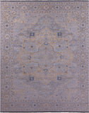 Grey Geometric Fine Serapi Hand Knotted Wool Rug - 11' 11" X 14' 10" - Golden Nile