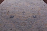 Grey Geometric Fine Serapi Hand Knotted Wool Rug - 11' 11" X 14' 10" - Golden Nile