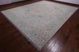 Grey Geometric Fine Serapi Hand Knotted Wool Rug - 11' 11" X 14' 10"