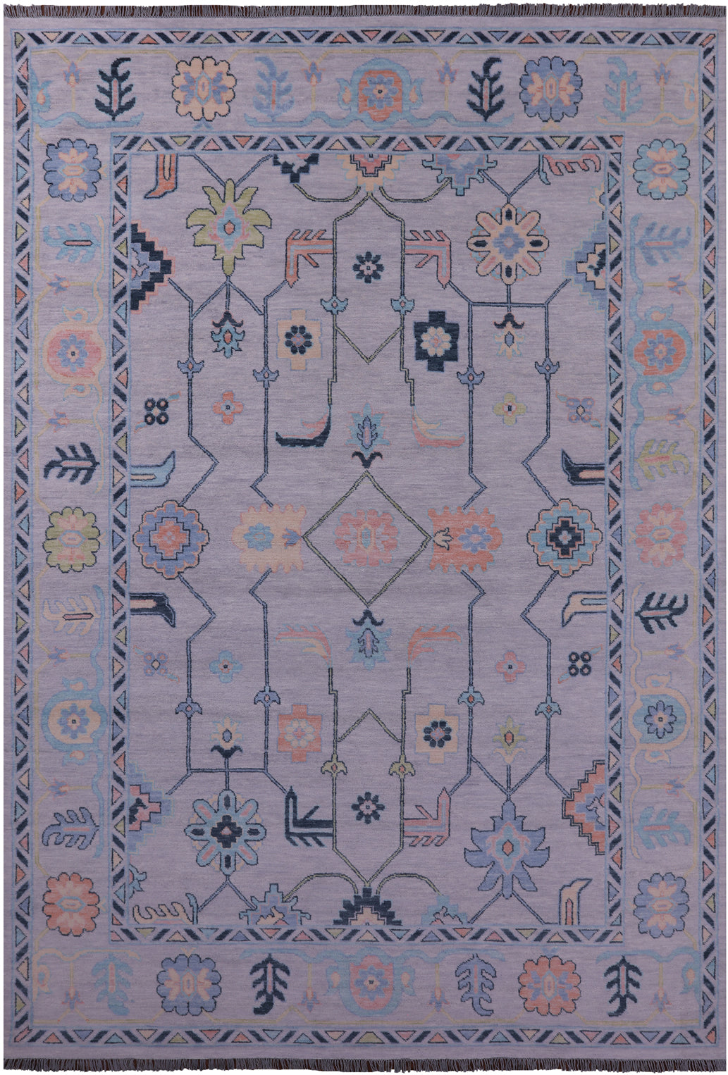 Grey Turkish Oushak Hand Knotted Wool Rug - 10' 0" X 14' 5" - Golden Nile