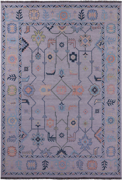Grey Turkish Oushak Hand Knotted Wool Rug - 10' 0" X 14' 5" - Golden Nile