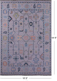 Grey Turkish Oushak Hand Knotted Wool Rug - 10' 0" X 14' 5" - Golden Nile
