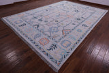Grey Turkish Oushak Hand Knotted Wool Rug - 10' 0" X 14' 5" - Golden Nile