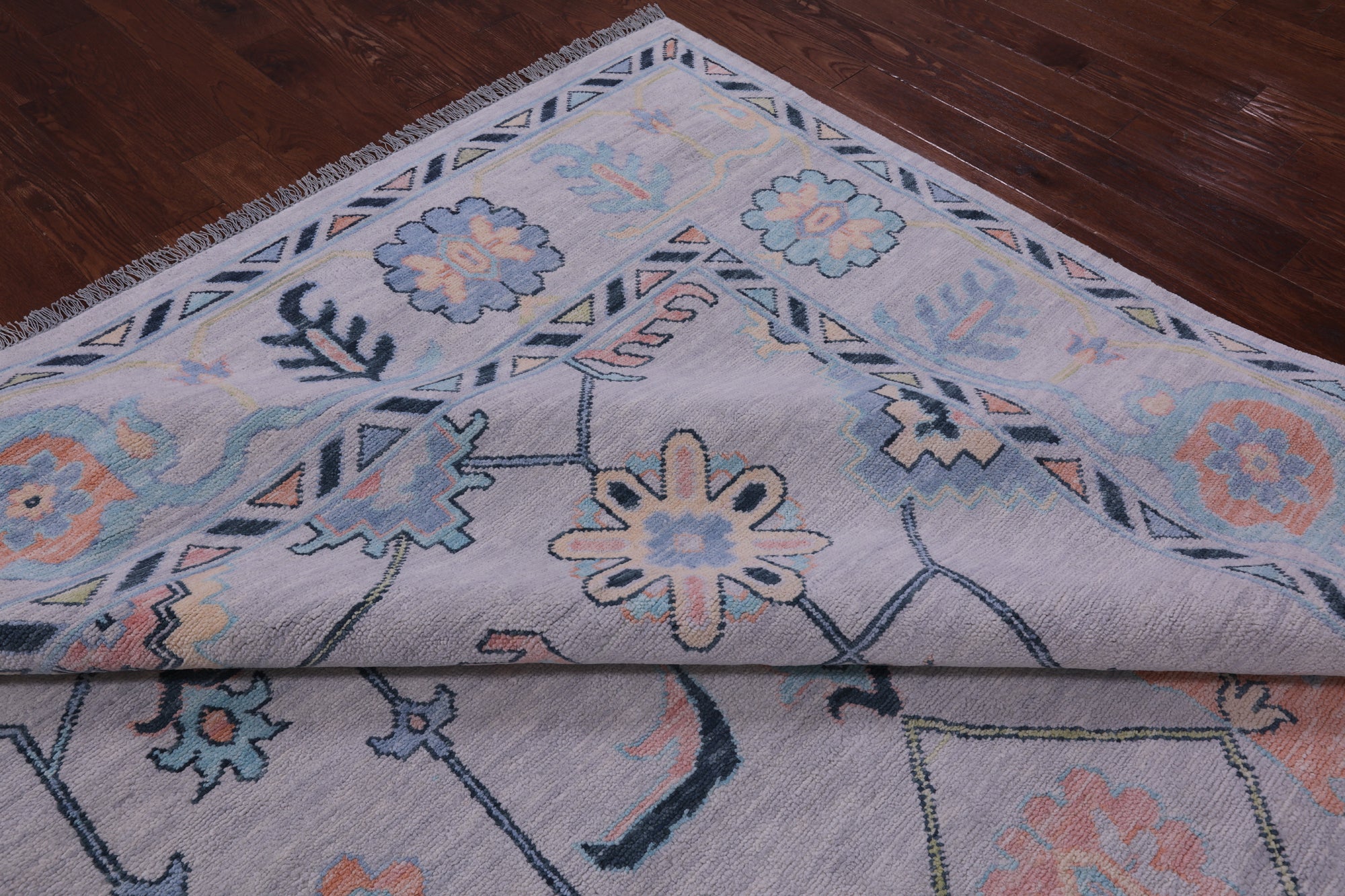 Grey Turkish Oushak Hand Knotted Wool Rug - 10' 0" X 14' 5" - Golden Nile