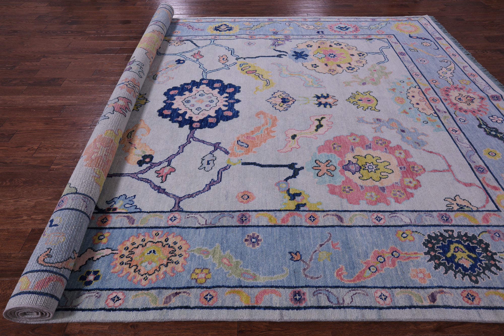 Grey Turkish Oushak Handmade Wool Rug - 9' 10" X 13' 11" - Golden Nile