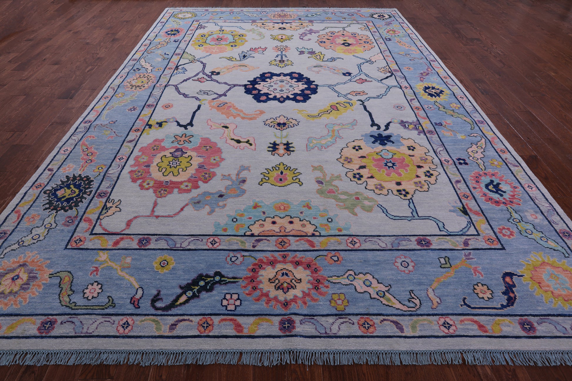 Grey Turkish Oushak Handmade Wool Rug - 9' 10" X 13' 11" - Golden Nile