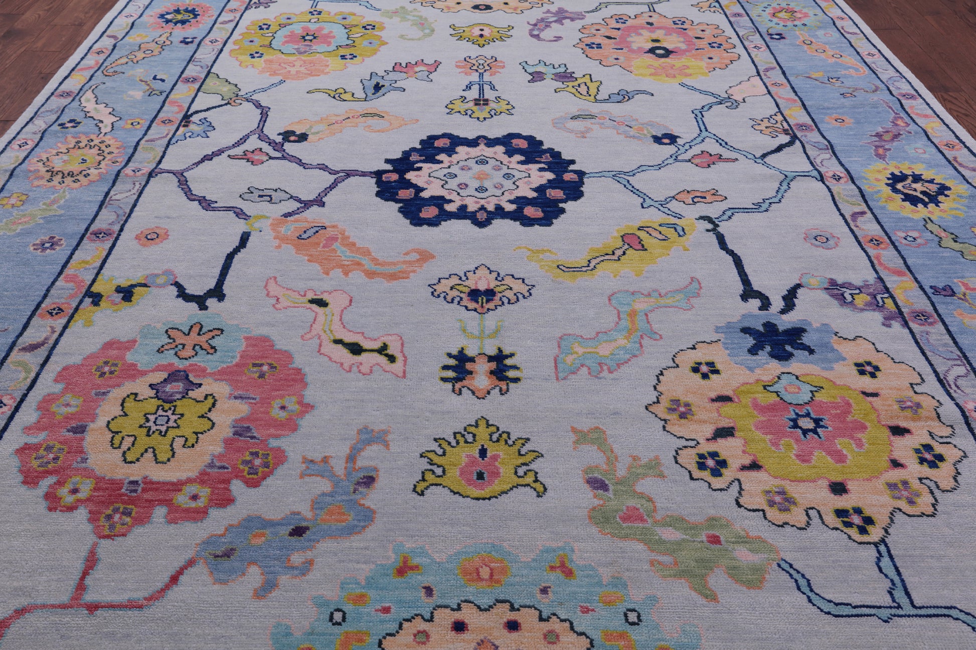 Grey Turkish Oushak Handmade Wool Rug - 9' 10" X 13' 11" - Golden Nile