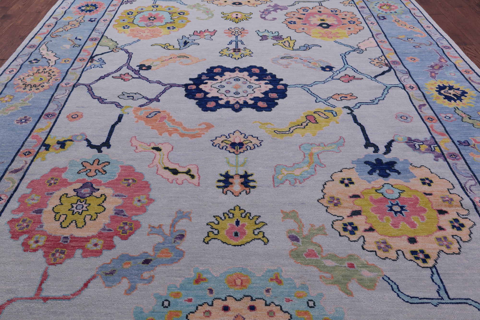 Grey Turkish Oushak Handmade Wool Rug - 9' 10" X 13' 11" - Golden Nile