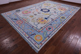 Grey Turkish Oushak Handmade Wool Rug - 9' 10" X 13' 11" - Golden Nile