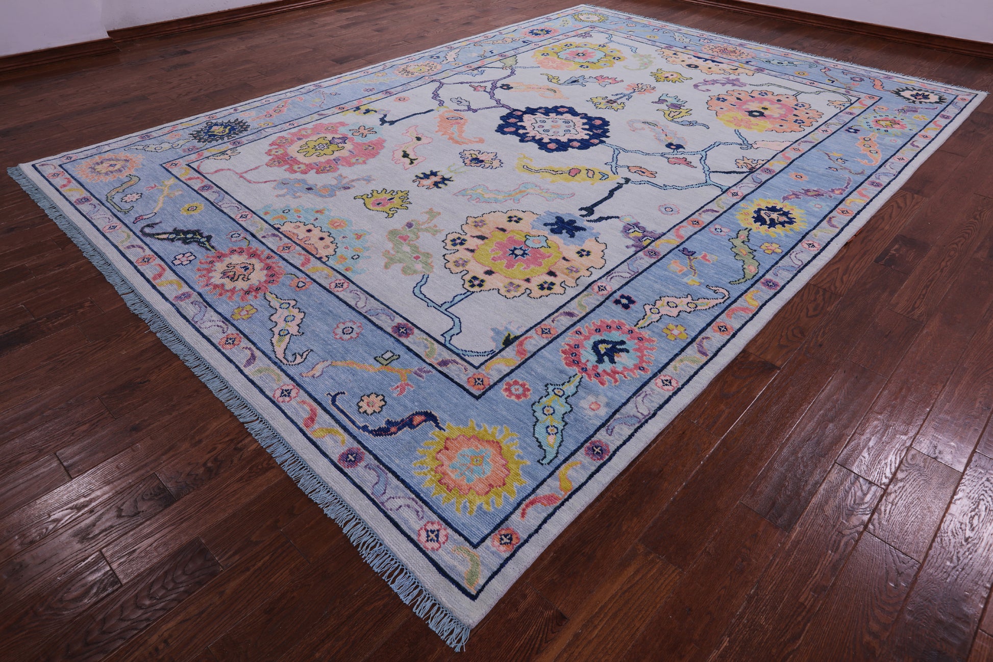 Grey Turkish Oushak Handmade Wool Rug - 9' 10" X 13' 11" - Golden Nile
