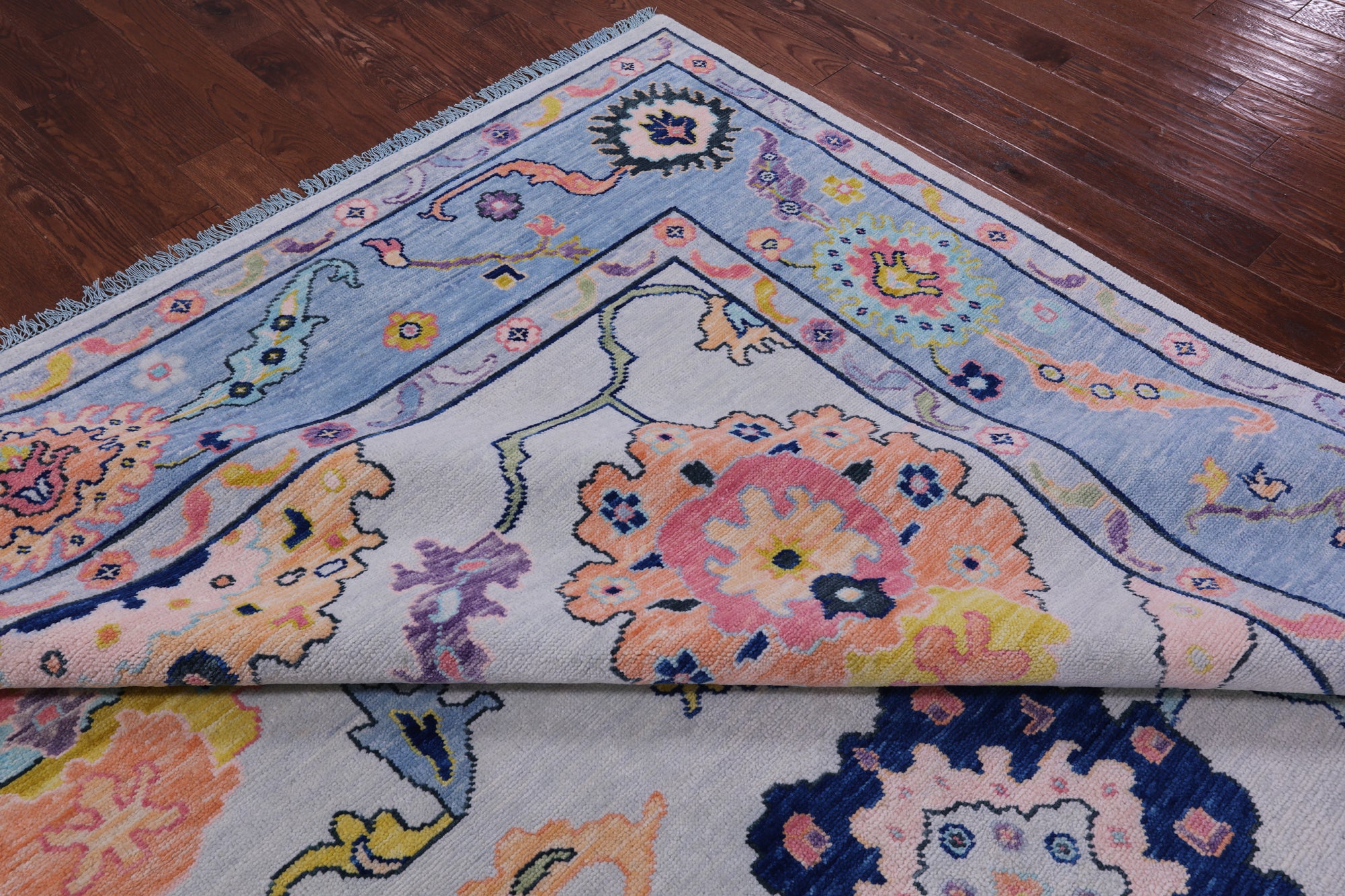 Grey Turkish Oushak Handmade Wool Rug - 9' 10" X 13' 11" - Golden Nile