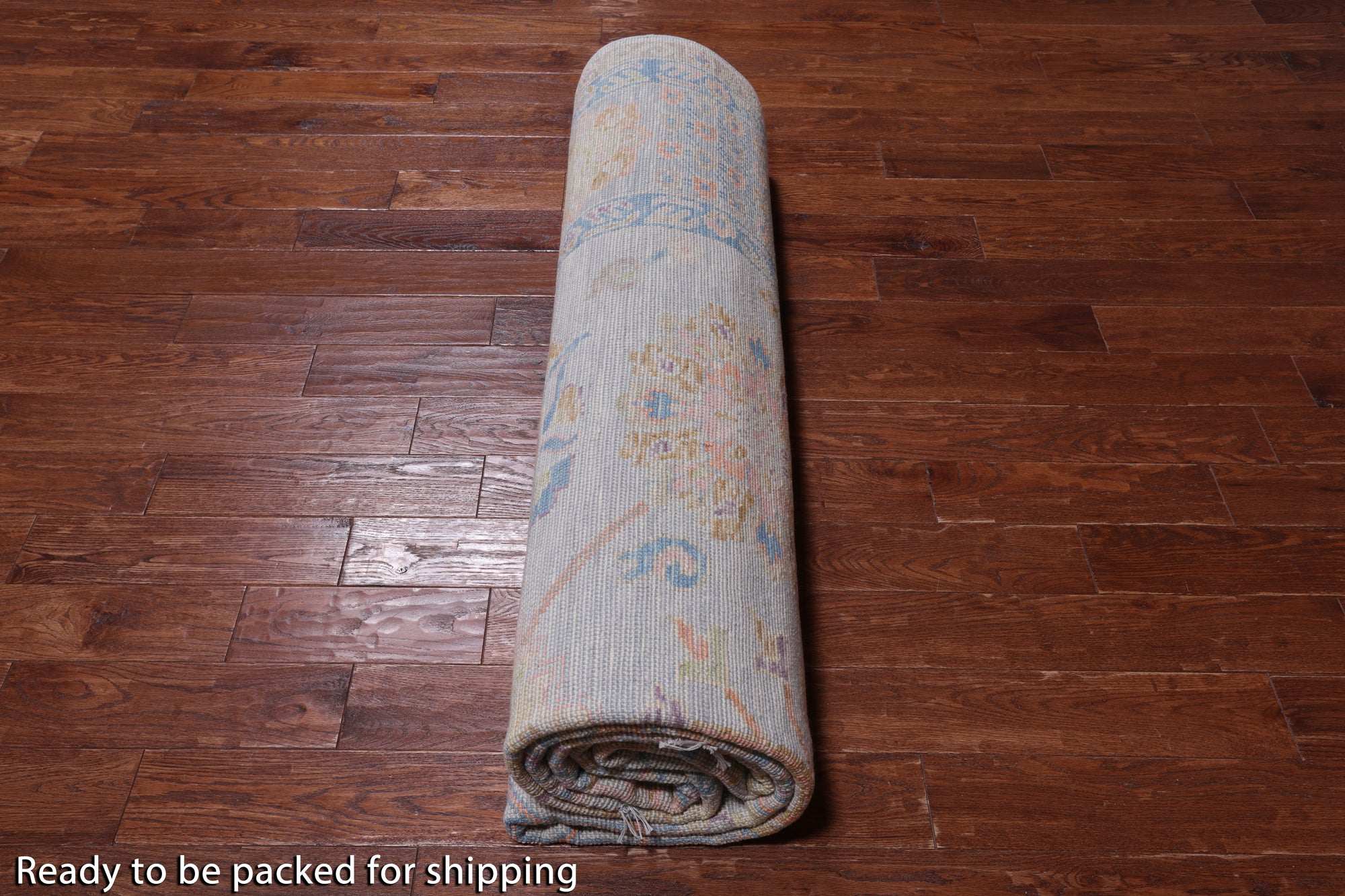 Grey Geometric Fine Serapi Hand Knotted Wool Rug - 9' 3" X 12' 2"