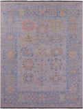 Grey Geometric Fine Serapi Hand Knotted Wool Rug - 9' 3" X 12' 2" - Golden Nile