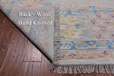 Grey Geometric Fine Serapi Hand Knotted Wool Rug - 9' 3" X 12' 2"