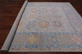 Grey Geometric Fine Serapi Hand Knotted Wool Rug - 9' 3" X 12' 2"