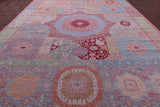 Geometric Persian Mamluk Hand Knotted Wool Rug - 12' 2" X 17' 11" - Golden Nile