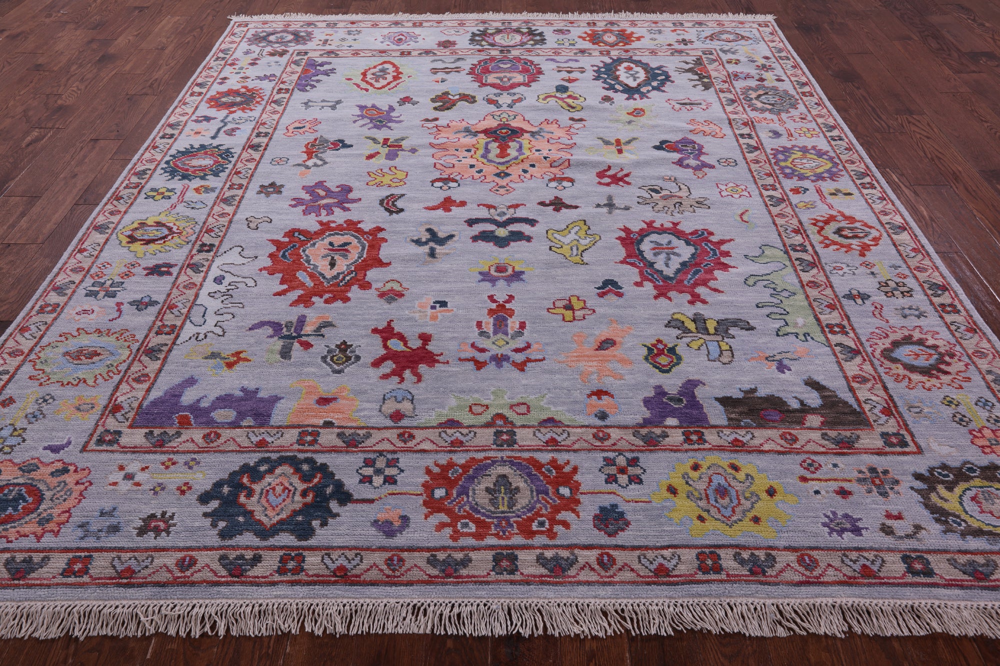 Turkish Oushak Hand Knotted Wool On Wool Rug - 8' 8" X 9' 7" - Golden Nile