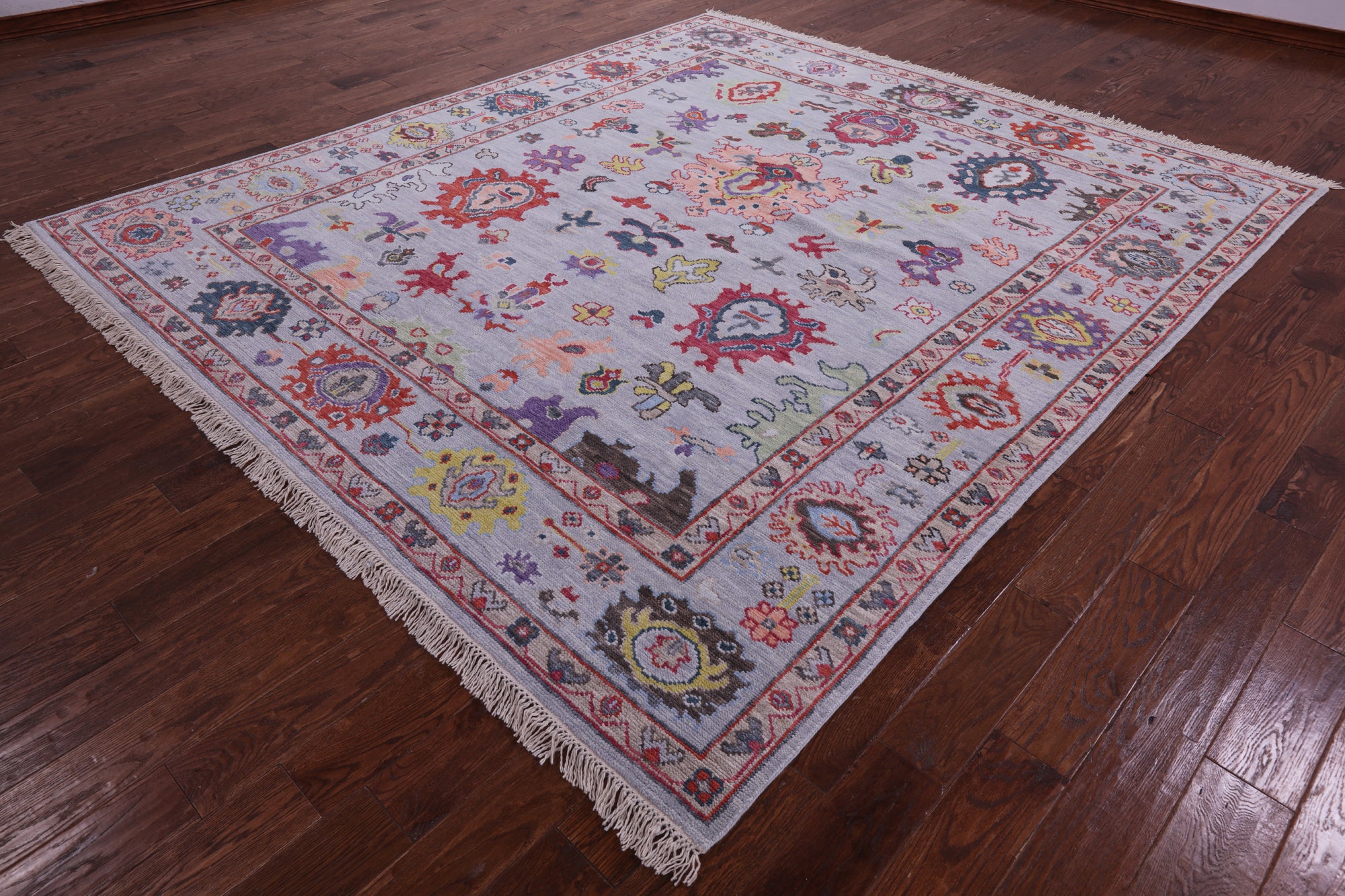 Turkish Oushak Hand Knotted Wool On Wool Rug - 8' 8" X 9' 7" - Golden Nile