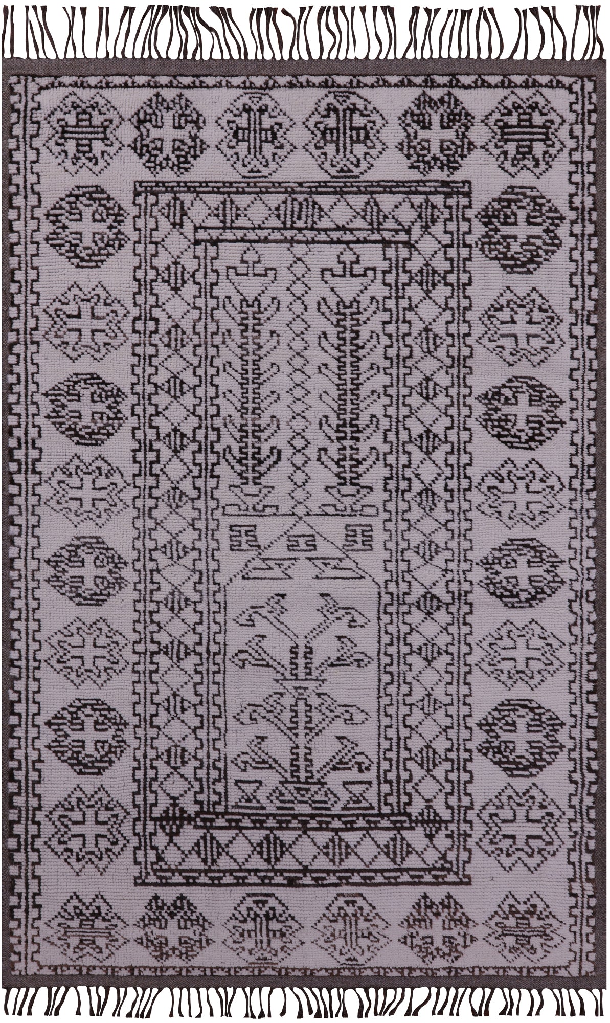 Tribal Moroccan Hand Knotted Wool On Wool Rug - 5' 0" X 7' 11" - Golden Nile