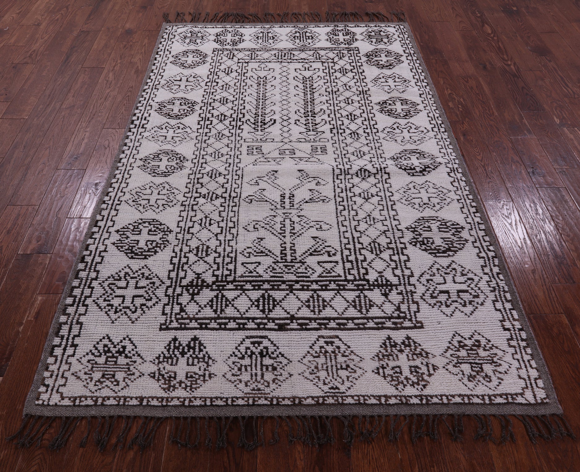 Tribal Moroccan Hand Knotted Wool On Wool Rug - 5' 0" X 7' 11" - Golden Nile