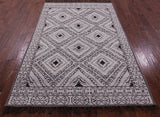 Tribal Moroccan Hand Knotted Wool On Wool Rug - 5' 0" X 7' 8" - Golden Nile