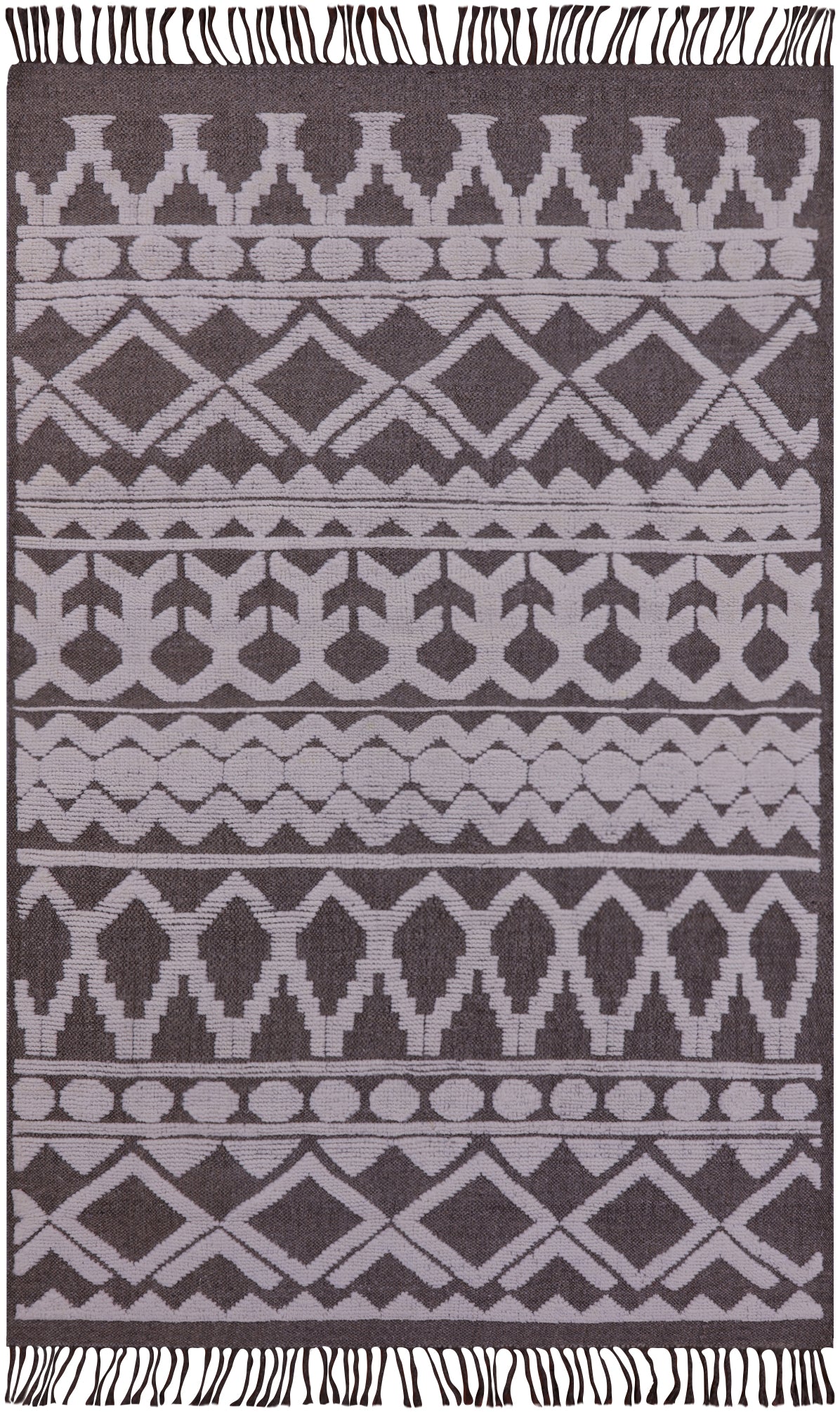 Tribal Moroccan Handmade Wool On Wool Rug - 4' 11" X 7' 8" - Golden Nile