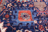 Blue Persian Fine Serapi Handmade Wool Rug - 10' 11" X 16' 7" - Golden Nile