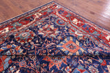 Blue Persian Fine Serapi Handmade Wool Rug - 10' 11" X 16' 7" - Golden Nile