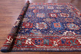 Blue Persian Fine Serapi Handmade Wool Rug - 10' 11" X 16' 7" - Golden Nile