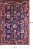 Blue Persian Fine Serapi Handmade Wool Rug - 10' 11" X 16' 7" - Golden Nile