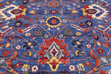 Blue Persian Fine Serapi Hand Knotted Wool Rug - 9' 11" X 13' 9" - Golden Nile