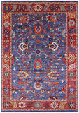 Blue Persian Fine Serapi Hand Knotted Wool Rug - 9' 11" X 13' 9" - Golden Nile