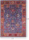 Blue Persian Fine Serapi Hand Knotted Wool Rug - 9' 11" X 13' 9" - Golden Nile