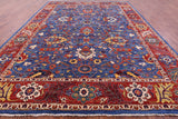Blue Persian Fine Serapi Hand Knotted Wool Rug - 9' 11" X 13' 9" - Golden Nile
