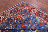 Blue Persian Fine Serapi Hand Knotted Wool Rug - 9' 11" X 13' 9" - Golden Nile