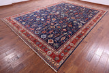 Blue Persian Fine Serapi Hand Knotted Wool Rug - 9' 10" X 13' 10" - Golden Nile