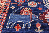 Blue Persian Fine Serapi Hand Knotted Wool Rug - 9' 10" X 13' 10" - Golden Nile