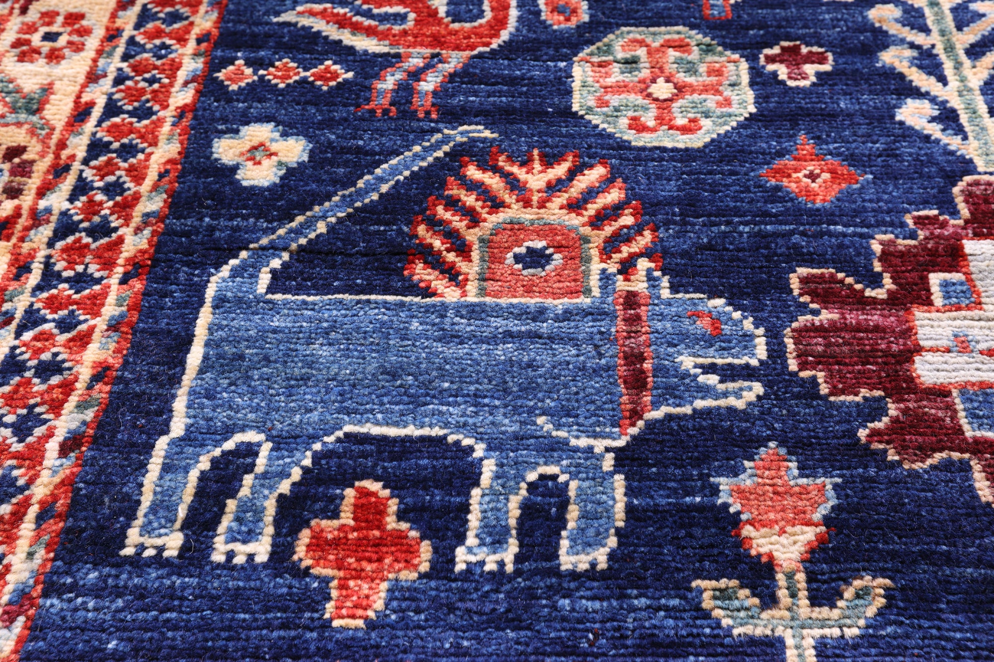 Blue Persian Fine Serapi Hand Knotted Wool Rug - 9' 10" X 13' 10" - Golden Nile