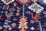 Blue Persian Fine Serapi Hand Knotted Wool Rug - 9' 10" X 13' 10" - Golden Nile