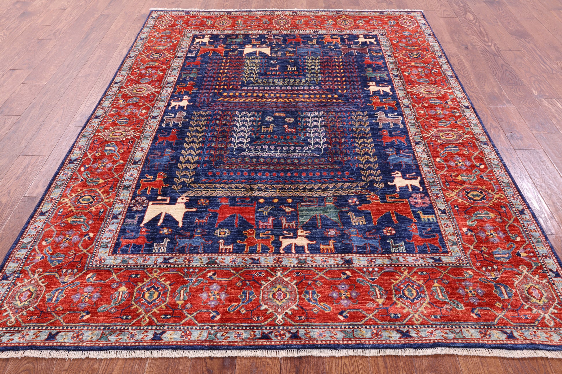 Persian Fine Serapi Handmade Wool Rug - 6' 2" X 7' 11" - Golden Nile