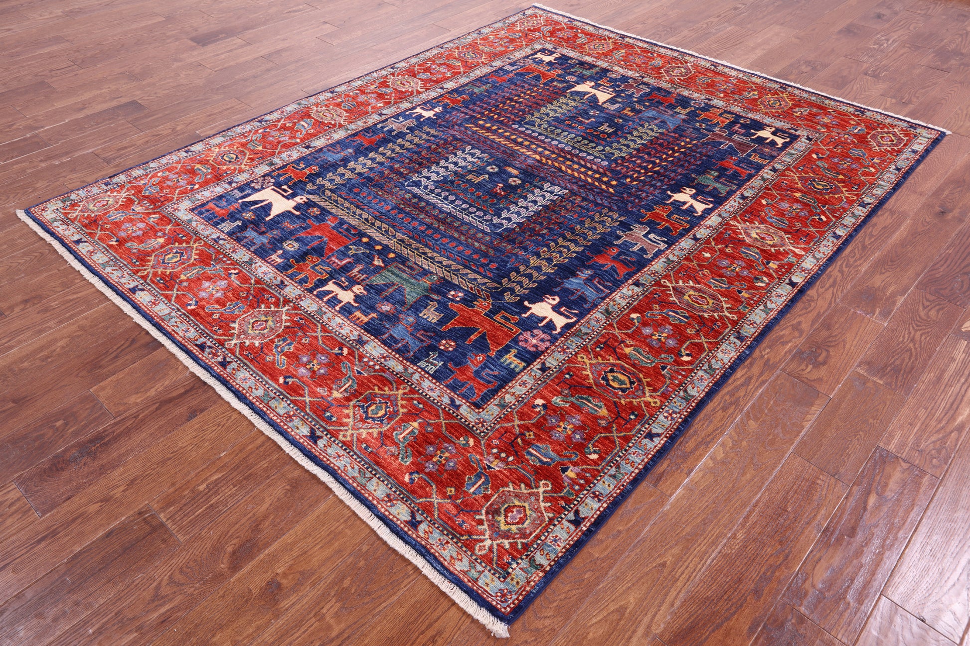 Persian Fine Serapi Handmade Wool Rug - 6' 2" X 7' 11" - Golden Nile