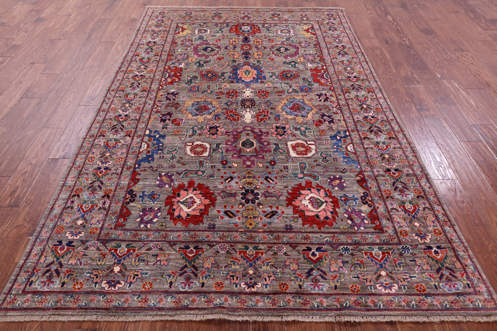 Persian Fine Serapi Hand Knotted Wool Rug - 5' 10" X 9' 0" - Golden Nile