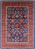 Blue Persian Fine Serapi Hand Knotted Wool Rug - 9' 10" X 13' 10" - Golden Nile